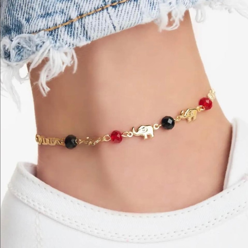 18k Gold Filled Elephant Anklet 10" Long 🐘✨ Tobillera De Elefante